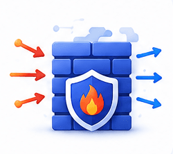 Intelligente Firewall überwacht Netzwerkverkehr und blockiert unautorisierte Verbindungen